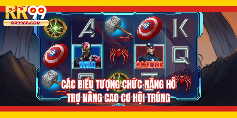 Các biểu tượng chức năng hỗ trợ nâng cao cơ hội trúng