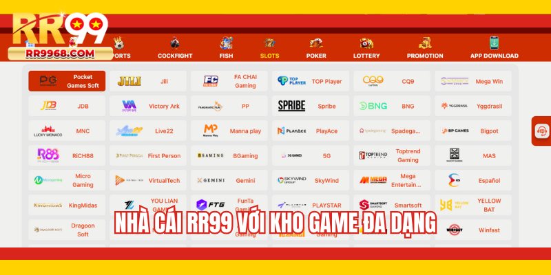 Nhà cái RR99 với kho game đa dạng